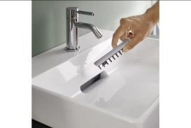 Кришка зливного отвору Geberit ONE з гребінчастою вставкою кріплення на магнітах пластик альпійський білий 245.451.11.1