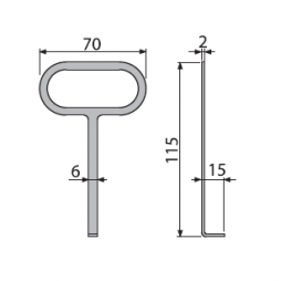 Крючок для изъятия решетки дренажного канала AlcaPlast AVZ-P008