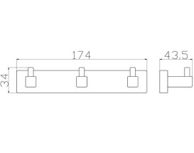 Гачок для ванної Аквародос Орландо 8935C потрійний золото АР000113358