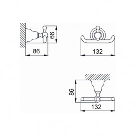 Гачок для ванної Devit Charlestone подвійний латунь хром 8010142