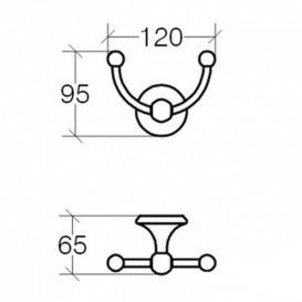 Крючок для ванной двойной Lineabeta Venessia латунь бронза 52939.35