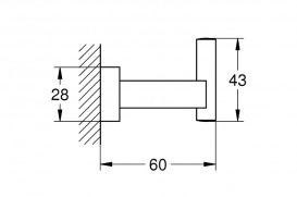 Гачок для ванної Grohe Essentials Cube темний одинарний графіт матовий 40511AL1