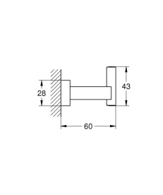 Крючок для ванной Grohe Essentials Cube одинарный суперсталь 40511DC1