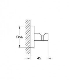 Гачок для ванної Grohe Essentials одинарний метал чорний матовий 1024602430