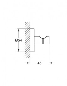 Крючок для ванной Grohe QuickFix Start одинарный металл черный матовый 411732430