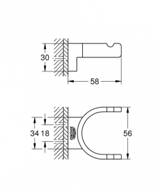 Гачок для ванної Grohe Selection подвійний хром 41049000