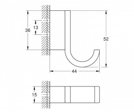 Гачок для ванної Grohe Selection одинарний метал холодний світанок глянцевий 41039GL0