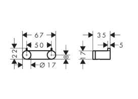 Гачок для ванної Hansgrohe AddStoris S подвійний метал матовий чорний хром 41785340