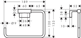 Крючок для ванной Hansgrohe AddStoris S двойной металл матовый белый 41785700