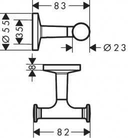 Крючок для ванной Hansgrohe Axor Universal Circular двойной металл матовый белый 42812700