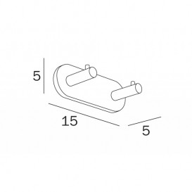 Крючок для ванной Inda Gealuna двойной хром A1020B CR
