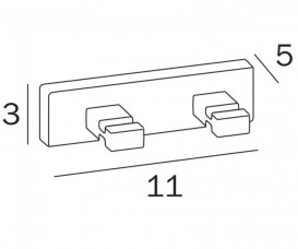 Гачок для ванної Inda Lea подвійний чорний матовий A1820B NE