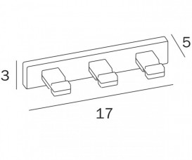 Гачок для ванної Inda Lea потрійний чорний матовий A1820С NE