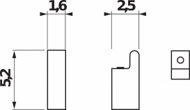Крючок для ванной Jika Cubito одинарный хром H3813B30040001
