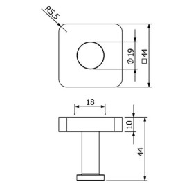 Крючок для ванной Kludi Vela S одинарный брашированный никель PVD 25984N5