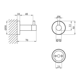 Гачок для ванної кімнати Kroner Edelstahl Klassisch-ESG3705-1 одинарний нержавіюча сталь нікель CV025643