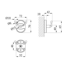 Крючок для ванной Kroner Elbe-ACC2905-2 двойной металл хром CV022859