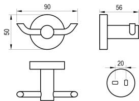 Гачок для ванної Ravak Kona KN 100 подвійний матовий білий X07P1313