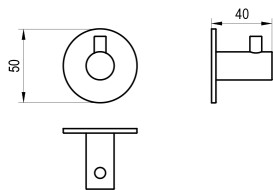 Гачок для ванної Ravak Kona KN 111 одинарний матовий графіт X07P1475