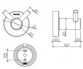 Крючок для ванной Sonia Astral двойной латунь хром 181582