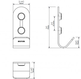 Крючок для ванной Sonia Quick одинарный алюминий черный матовый 188871