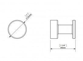 Гачок для ванної Sonia Tecno Project одинарний Ø25 мм латунь матовий нікель 119486