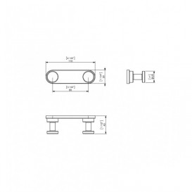 Крючок для ванной Sonia Tecno Project двойной латунь хром 116898