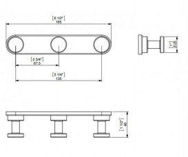Крючок для ванной Sonia Tecno Project тройной латунь хром 116904