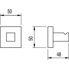 Гачок для ванної Tres Cuadro-Tres одинарний золото 10723620OR
