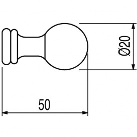 Гачок для ванної Tres Retro-Tres одинарний сталь 02463607AC