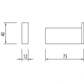 Крючок для ванной Tres Slim-Tres одинарный хром 20263613
