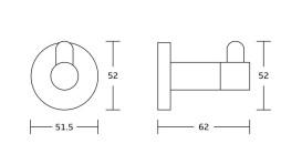 Крючок для ванной VBI Venus одинарный металл золото VBI-040001GL