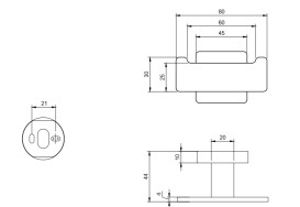 Гачок для ванної кімнати Villeroy & Boch Elements - Striking подвійний латунь матовий нікель TVA15201200064