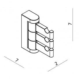 Гачок для ванної Volle Fiesta потрійний поворотний хром 15-77-702