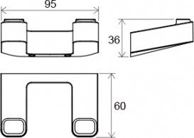 Крючок двойной Ravak 10° TD 100 латунь хром X07P352