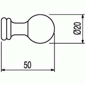 Гачок-вішалка для ванної Tres Retro-Tres настінний хром 12463607