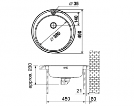 Кухонная мойка Franke Ronda Rol 610-38 декор нержавеющая сталь 101.0267.707