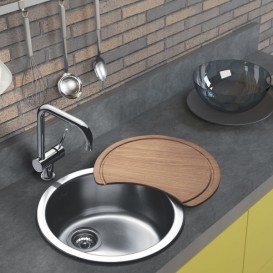 Кухонная мойка круглая Apell Circum с донным клапаном и сифоном нержавеющая сталь Brushed CIVIIBC