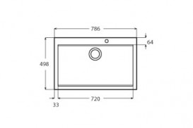 Кухонна мийка прямокутна Apell Amalthea з донним клапаном і сифоном нержавіюча сталь Satin SQ72ISC