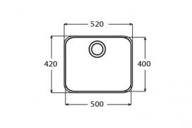 Кухонная мойка прямоугольная Apell Ferrara встраиваемая под столешницу с сифоном нержавеющая сталь Вrushed FE500UBC