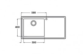 Кухонная мойка прямоугольная Apell Linear Plus LEFT с донным клапаном и сифоном нержавеющая сталь Brushed LNP1001FLBC