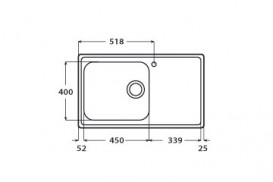 Кухонна мийка прямокутна Apell Melodia RIGHT врізна з сифоном і донним клапаном нержавіюча сталь Вrushed MLE861IRBC