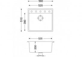 Кухонна мийка прямокутна Apell Pietra Plus з сифоном граніт білий PTPL560GW