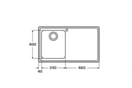 Кухонна мийка прямокутна Apell Torino LEFT з донним клапаном і сифоном нержавіюча сталь Brushed TO861ILBC