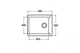 Кухонна мийка прямокутна Apell Torino з донним клапаном і сифоном нержавіюча сталь Brushed TO58IBC
