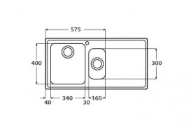 Кухонная мойка прямоугольная Apell Venezia RIGHT с донным клапаном и сифоном нержавеющая сталь Linen VE1002IRAC