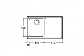 Кухонна мийка прямокутна Apell Venezia LEFT з донним клапаном і сифоном нержавіюча сталь Brushed VE791ILBC