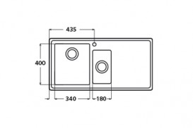 Кухонна мийка прямокутна подвійна Apell Linear Plus RIGHT з донним клапаном і сифоном нержавіюча сталь Brushed LNP1002FRBC