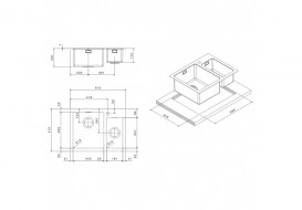 Кухонная мойка прямоугольная двойная Apell Linear Plus с донным клапаном и сифоном нержавеющая сталь Brushed LNP3418FBC