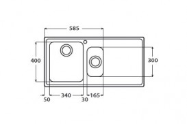 Кухонна мийка прямокутна подвійна Apell Torino LEFT з донним клапаном і сифоном нержавіюча сталь Brushed TO1002ILBC